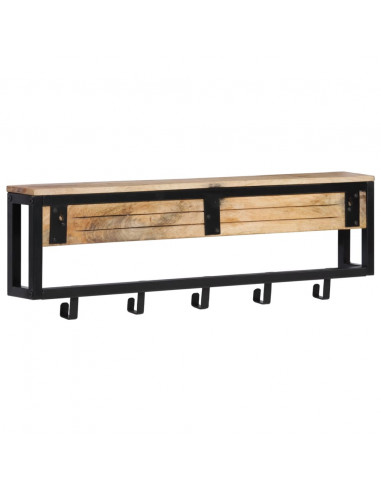 Appendiabiti 87x10x27 cm in Legno Massello Grezzo di Mango