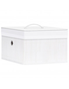 Scatole Portaoggetti 4 pz in Bambù Bianche 2