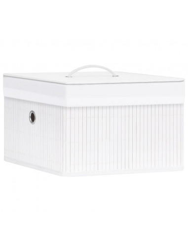 Scatole Portaoggetti 4 pz in Bambù Bianche