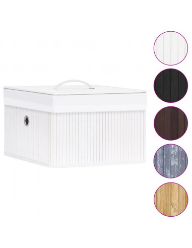 Scatole Portaoggetti 4 pz in Bambù Bianche