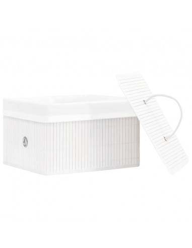 Scatole Portaoggetti 4 pz in Bambù Bianche