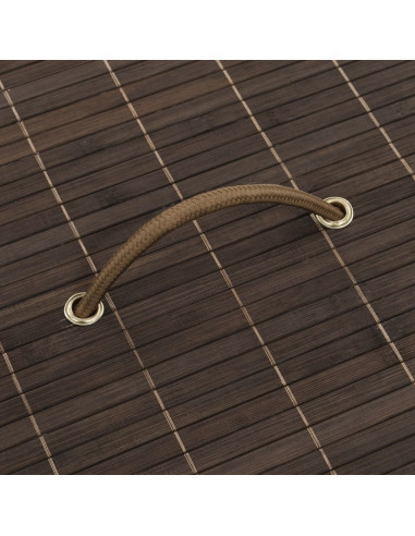 Cesto Biancheria in Bambù Rotondo Marrone Scuro