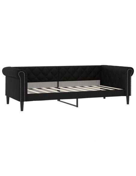 Letto da Giorno Nero 90x190 cm in Similpelle