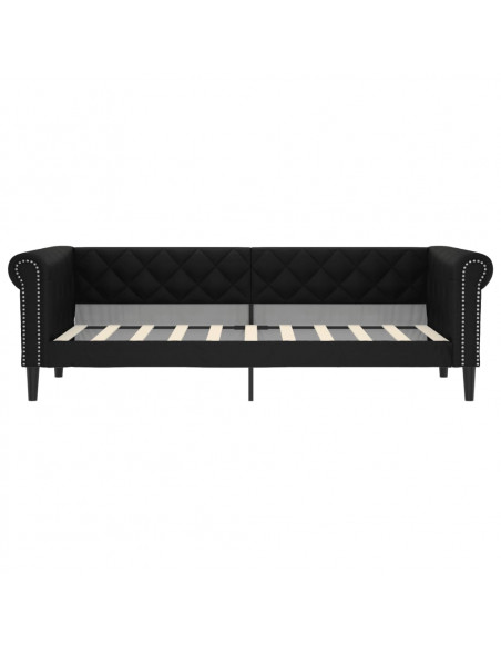 Letto da Giorno Nero 90x190 cm in Similpelle