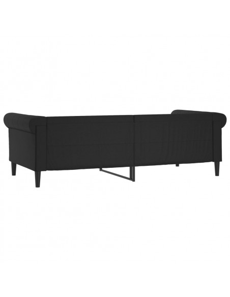 Letto da Giorno Nero 90x190 cm in Similpelle