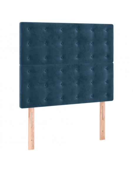Giroletto a Molle con Materasso Blu Scuro 90x200 cm in Velluto