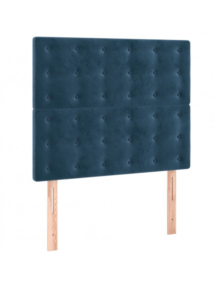 Giroletto a Molle con Materasso Blu Scuro 90x190 cm in Velluto