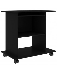 Scrivania da Computer Nera 80x50x75 cm in Legno Multistrato