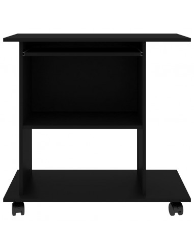 Scrivania da Computer Nera 80x50x75 cm in Legno Multistrato