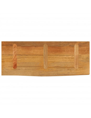 Piano Tavolo Bordi Vivi 90x30x3,8 cm in Legno Massello di Mango