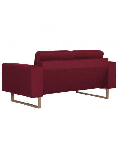 Set Divani 2 pz in Tessuto Rosso Vino