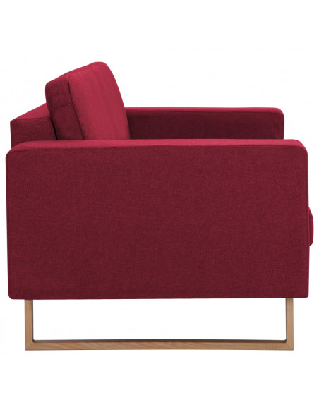 Set Divani 2 pz in Tessuto Rosso Vino