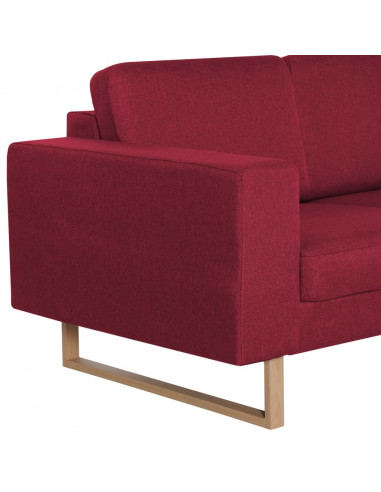 Set Divani 2 pz in Tessuto Rosso Vino