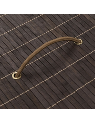 Cesto Portabiancheria in Bambù Ovale Marrone Scuro