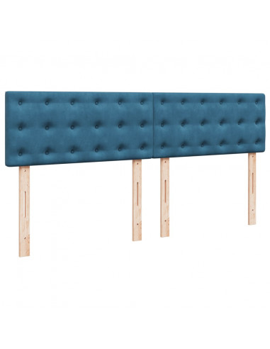 Giroletto a Molle con Materasso Blu 180x200 cm in Velluto