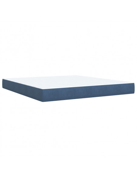Giroletto a Molle con Materasso Blu 180x200 cm in Velluto