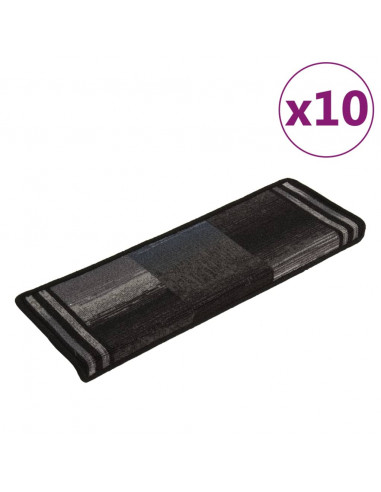 Tappetini per Scale Autoadesivi 10 pz 65x21x4 cm Nero e Grigio