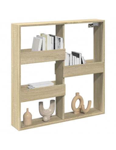 Armadietto a Muro Rovere Sonoma 80x15x80 cm Legno Multistrato