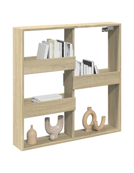 Armadietto a Muro Rovere Sonoma 80x15x80 cm Legno Multistrato