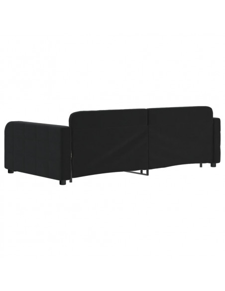 Divano Letto con Letto Estraibile Nero 100x200 cm in Velluto