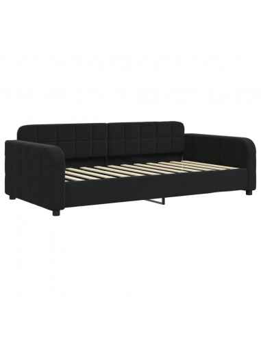 Divano Letto con Letto Estraibile Nero 100x200 cm in Velluto