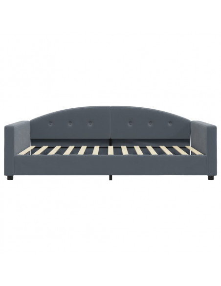 Divano Letto con Materasso Grigio Scuro 100x200 cm in Velluto