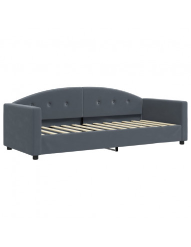 Divano Letto con Materasso Grigio Scuro 80x200 cm in Velluto