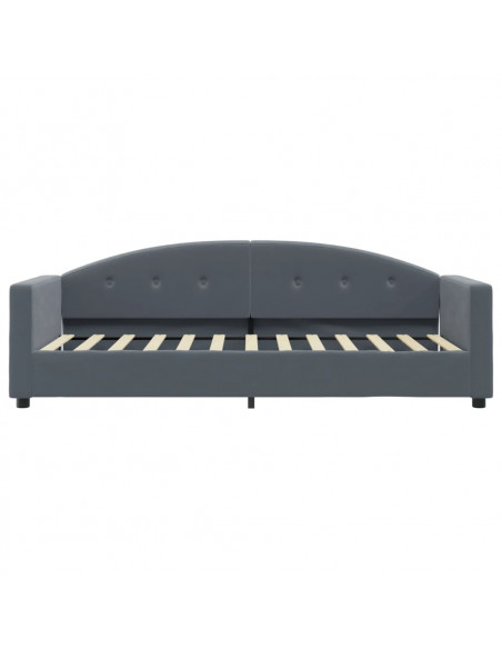 Divano Letto con Materasso Grigio Scuro 80x200 cm in Velluto