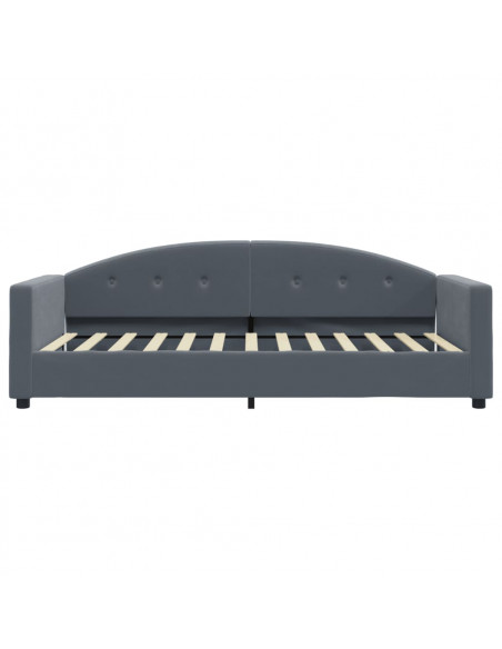 Divano Letto con Materasso Grigio Scuro 90x200 cm in Velluto