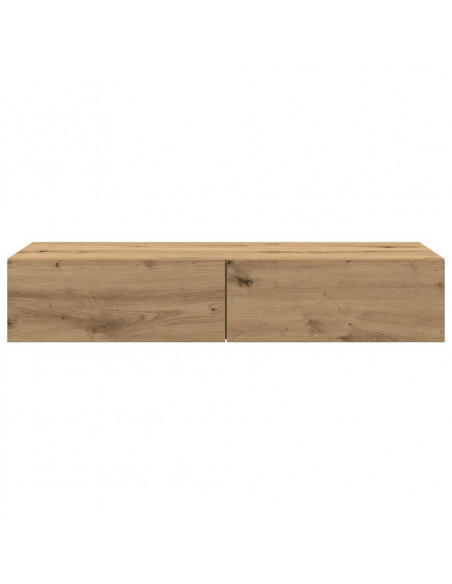 Scaffale a Parete con Cassetti Rovere 100x36x19cm in Truciolato