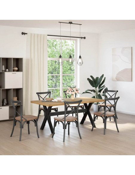 Tavolo Pranzo NOAIN Gambe a Forma X 180x90x75 cm Legno Massello