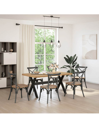 Tavolo Pranzo NOAIN Gambe a Forma X 160x90x75 cm Legno Massello