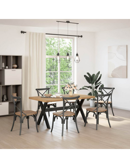 Tavolo Pranzo NOAIN Gambe a Forma X 160x90x75 cm Legno Massello