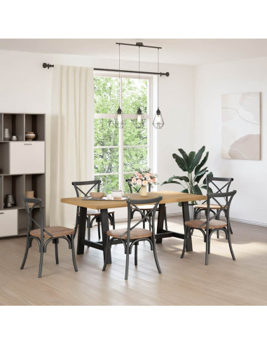 Tavolo Pranzo NOAIN Gambe a Forma A 180x90x75 cm Legno Massello