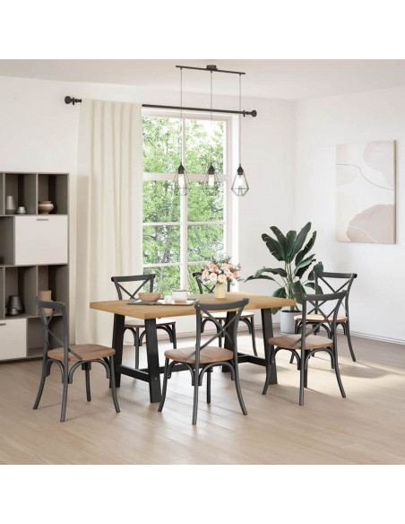 Tavolo Pranzo NOAIN Gambe a Forma A 160x90x75 cm Legno Massello