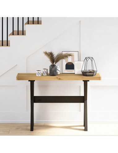 Tavolo Consolle NOAIN Gambe Forma X 120x30x75 cm Legno Massello