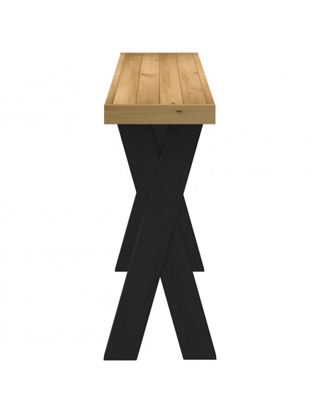 Tavolo Consolle NOAIN Gambe Forma X 120x30x75 cm Legno Massello