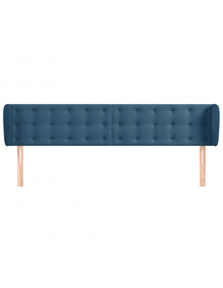 Testiera ad Orecchio Blu Scuro 183x23x78/88 cm in Velluto