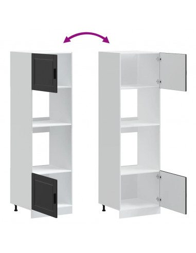 Armadi Forno 2 pz Porto Neri in Legno Multistrato