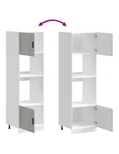 Armadi Forno 2 pz Porto Grigio Sonoma in Legno Multistrato