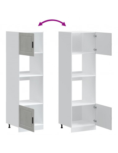 Armadi Forno 2 pz Porto Grigio Cemento in Legno Multistrato