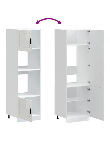 Armadi Forno 2 pz Porto Bianchi Lucido in Legno Multistrato