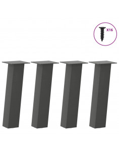 Gambe per Tavolino 4 pz Antracite 30 cm in Acciaio