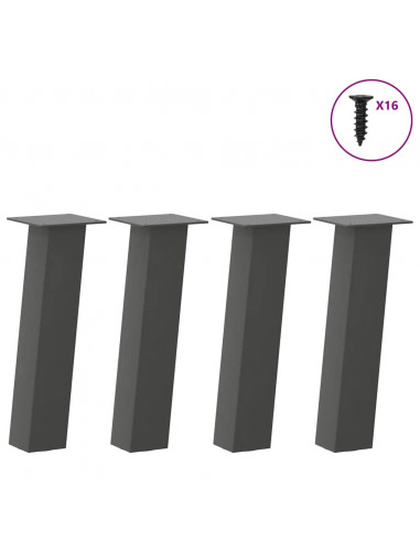 Gambe per Tavolino 4 pz Antracite 30 cm in Acciaio