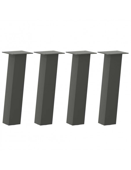 Gambe per Tavolino 4 pz Antracite 30 cm in Acciaio