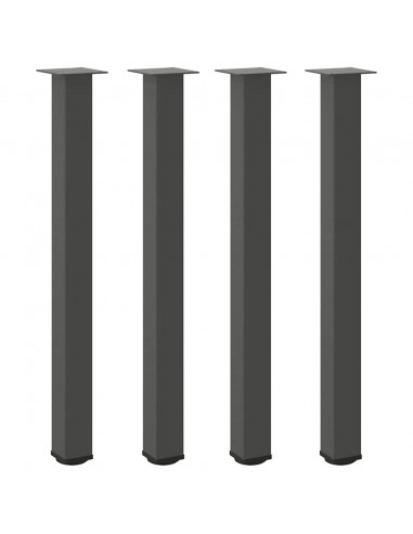 Gambe per Tavolino 4 pz Antracite 100-102 cm in Acciaio