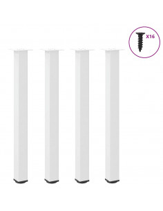 Gambe per Tavolino 4 pz Bianco 100-102 cm in Acciaio
