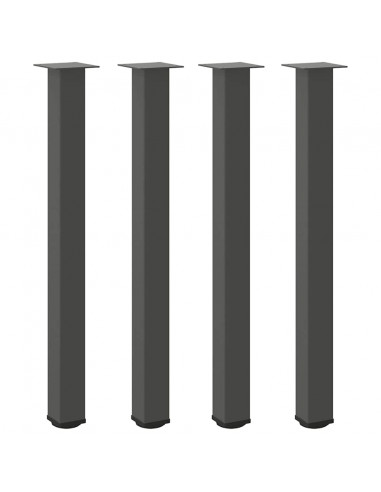 Gambe per Tavolino 4 pz Antracite 90-92 cm in Acciaio