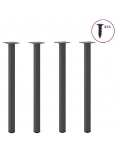 Gambe per Tavolino 4 pz Antracite 72-74 cm in Acciaio