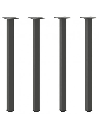 Gambe per Tavolino 4 pz Antracite 72-74 cm in Acciaio